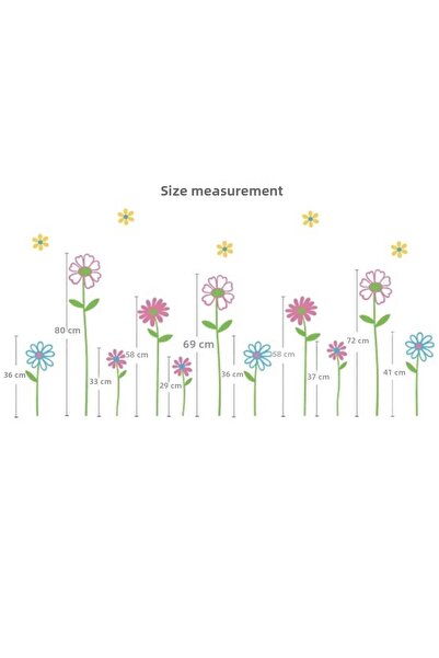 KT Decor Colorful Flowers XL Children's Room Wall Sticker Set