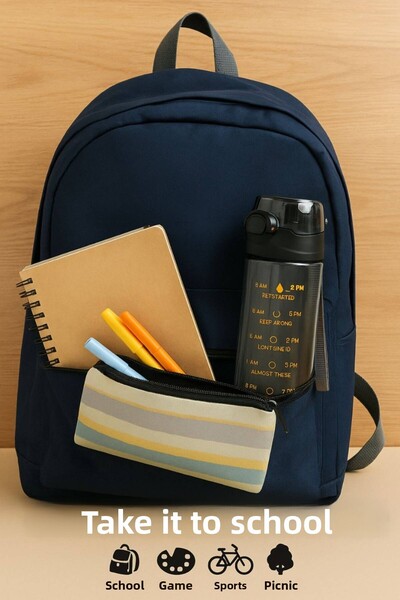 MEDUSHOP 500 ml - Leak-Proof, Drip-Free Water Bottle for School, Workplace, Gym, Black