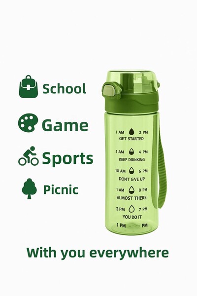 MEDUSHOP 500 ml - Leak-Proof, Drip-Free Water Bottle for School, Workplace, Gym, Green