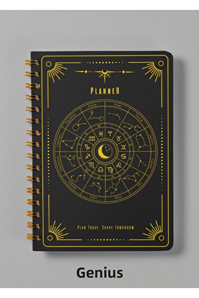 Dahiyen A5 спирално подвързан ленен вечен дневник-планирач - Stellar Black Hard Cover