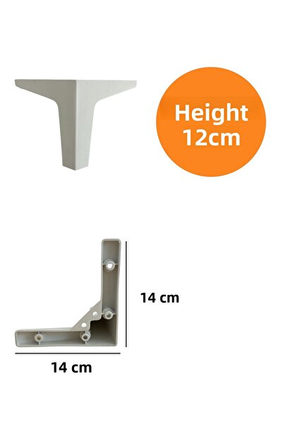 HOMDEP Sofa Armchair Tv Unit Console Heightening Paris Model Plastic Leg White 12cm 8 Pieces