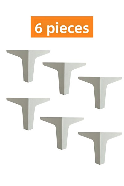 HOMDEP Canapea Fotoliu Unitate TV Consolă Înălțire Paris Model Picior din plastic Alb 12cm 6 buc.