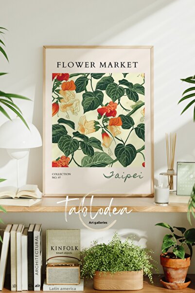 tablodea Pictură cu poster înrămat cu flori în stil vintage, pictură murală f...