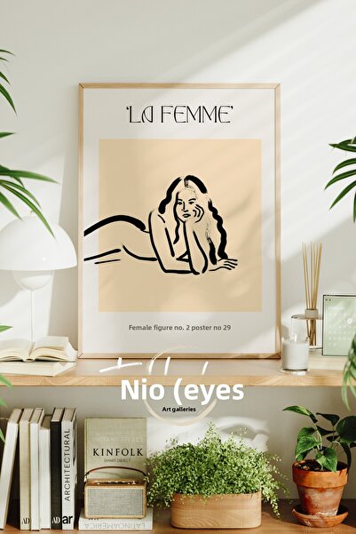 tablodea Tablou cu poster înrămat minimalist La Femme, Tablou decorativ boem ...