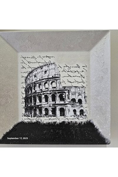 el.ay.arts طبق كولسيوم الإيطالي المزخرف بالصور 23×23 سم
