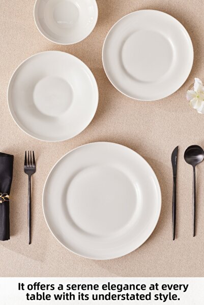 Karaca Stream Bone Selene 24-Piece Dinnerware Set for 6 People