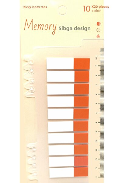 sibga tasarım ملصقات لاصقة شفافة برتقالية اللون نصف دائرية. علامة كتاب لاصقة 200 ورقة