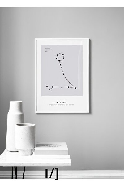 Thetic Constellation Grey Pisces - Poster de perete PREMIUM fără cadru cu estetică modernă