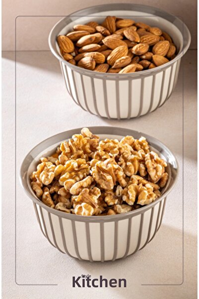 Stile Cucina Linea 3-Piece Practical Snack Bowl Beige 1 Liter