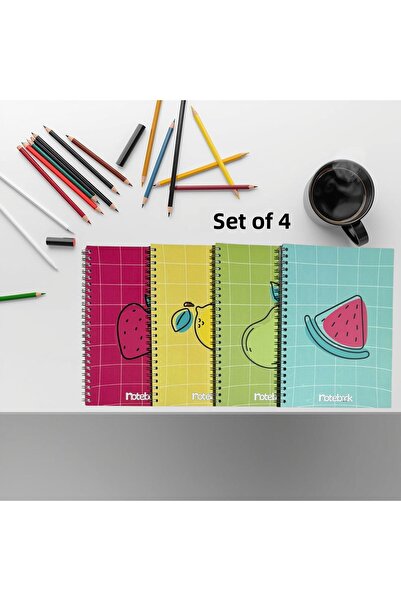 KarmaOfis A5 Spiral Fruit Concept Notebook 40 Sheets 4-Ring (All Unlined)