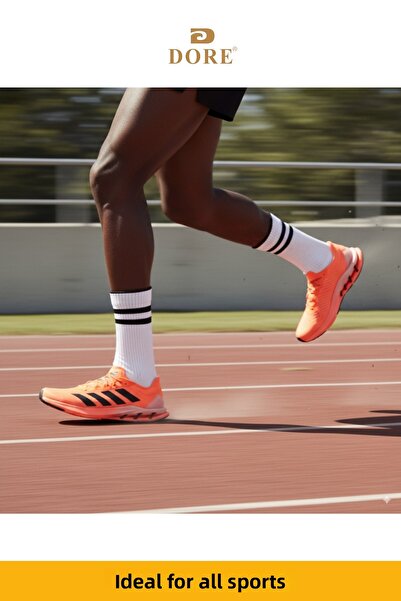 Dore Original Men's 2 Pairs Trainer Running Socks Premium Sweat-Absorbent Breathable Long Tube Sports Socks