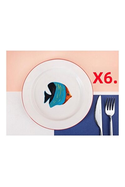 Porland Coralline 6-Piece Flat Plate 17cm