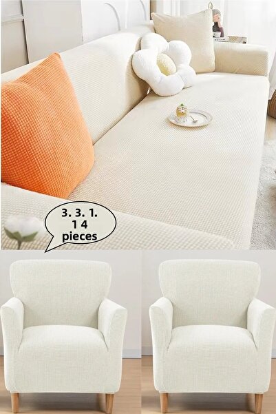 intil Armchair Cover Sofa Cover Set 3 3 1 1 Lycra Sofa Cover Set (4 Pcs) Sofa...
