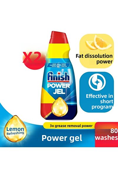 Finish Quantum منظف غسالة الأطباق المركز بالليمون، الكل في واحد، 2 × 1000 مل