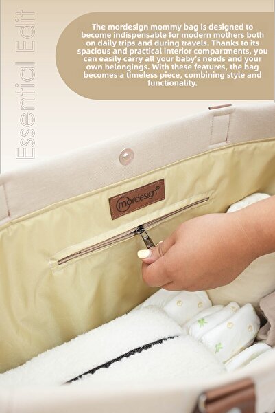 mordesign Panama Bag, Mother Baby Care Bag, Mommy Bag, with Wallet Gift, XL Large Size, Essential Edit Series