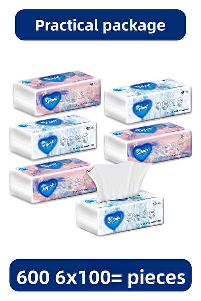 Selpak Set of 6 600 Sheets Hand and Face Towels