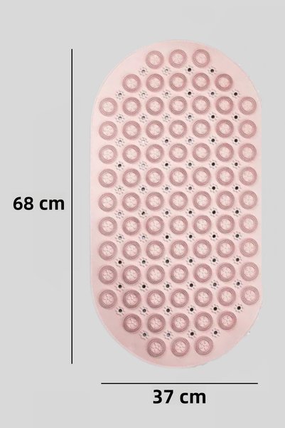 Eynel Massage Silicone Bath Mat with Suction Cups Bathroom Turkish Bath Shower Anti-Slip Bath Mat 37×68cm (Anthracite)