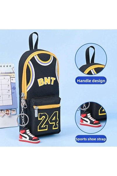 Ally Large Capacity Canvas Pen Holder Case Holder Pencil Case Black