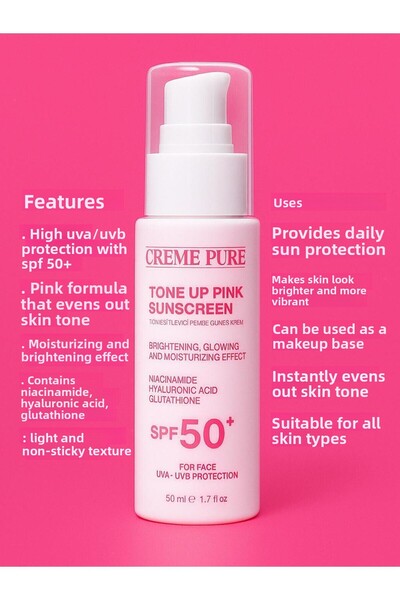 CREME PURE واقي من الشمس مضاد للعيوب بعامل حماية من الشمس SPF 50+ وردي اللون ...