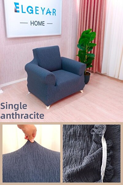 elgeyar Flexible Jacquard Armchair - Bar Patterned, Skirtless, Single Armchair