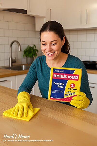 Hanks Home 1 pachet de cârpă de curățare, 30% microfibră, cârpă galbenă