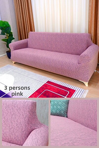 elgeyar Canapea extensibilă Jacquard cu 3 locuri - cu model stick, fără fustă, husă pentru canapea și canapea extensibilă