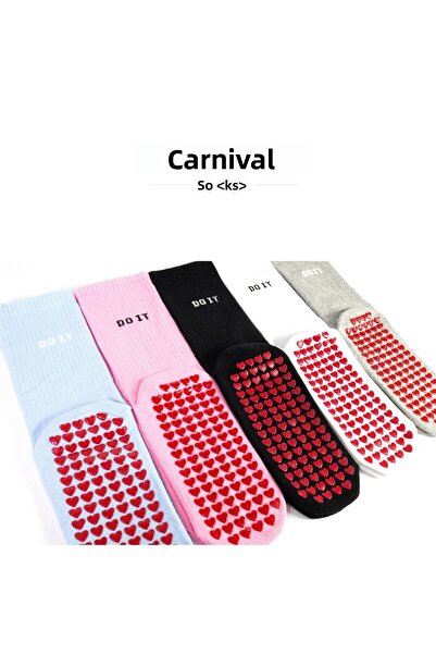 CARNAVAL SOCKS Pilates & Yoga Silicone Non-Slip Sole Socks Set of 5 in Box
