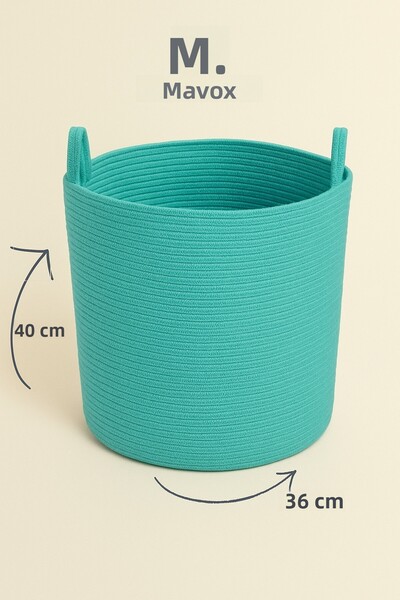 MaVaux سلة كبيرة الحجم مصنوعة يدويًا - 40 × 36 سم، منظم للديكور المنزلي والأل...