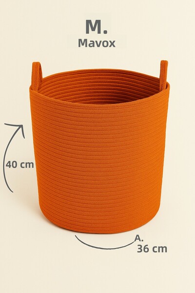 MaVaux Coș texturat de dimensiuni mari, realizat manual – 40 x 36 cm, organizator decorativ pentru amenajarea casei, jucării și rufe