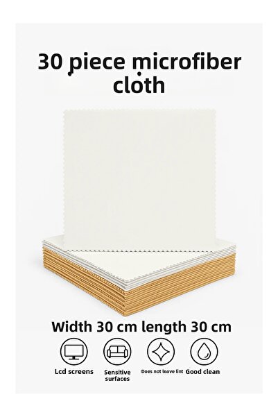 LookBuyTake 30 bucăți cârpă de curățat din microfibră albă 30x30 cm