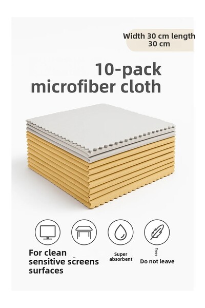 LookBuyTake 10 bucăți cârpă de curățare din microfibră albă 30x30 cm |   Tele...