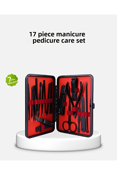 Clevora مجموعة مانيكير وباديكير احترافية مكونة من 17 قطعة من الفولاذ المقاوم ...