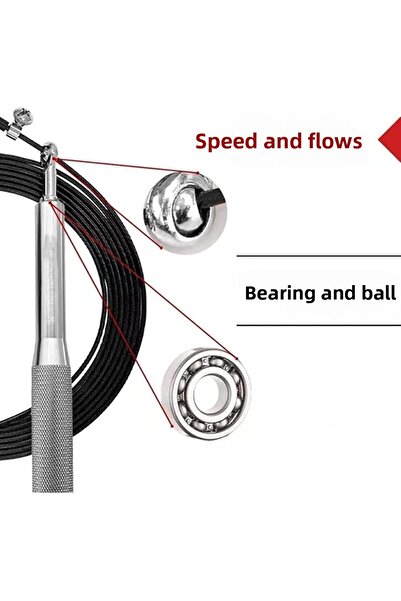 LRS STORE Professional Jump Rope Steel Wire Metal Skipping Rope Crossfit Ball Bearing Speed Jump Rope 3m