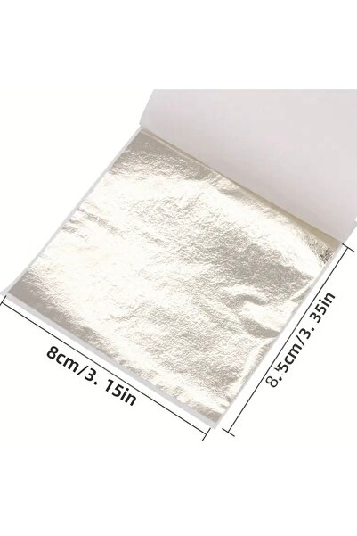 AEÇTASARIM رقائق أوراق فضية عتيقة (10 قطع) راتنجات إيبوكسي (8x8,5 سم)