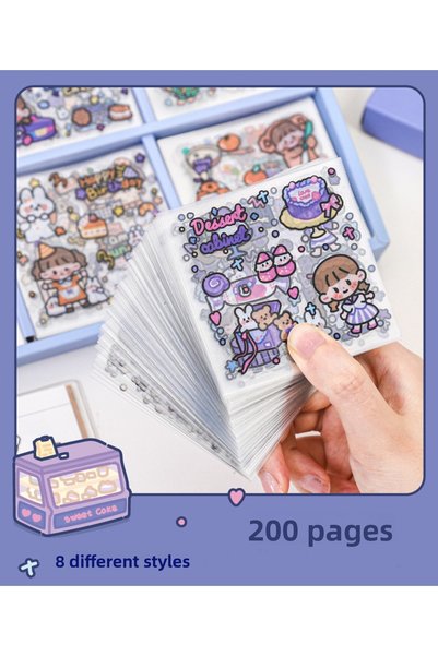 Hobidehobi Sticker Transparent - Waterproof Boxed 200 Sheets - Blue (Star Team)