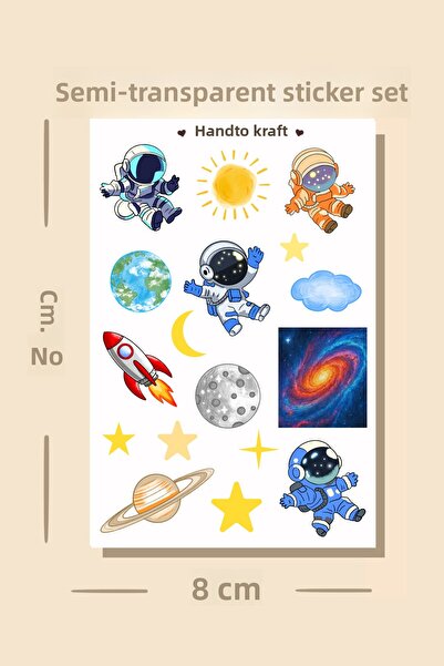 Handeto Kraft Autocolant semi-transparent astronaut, autocolant spațial, auto...