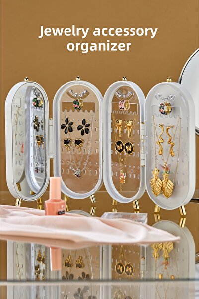 Espas Home حامل إكسسوارات المجوهرات - منظم للسفر قابل للطي للخواتم والقلائد و...