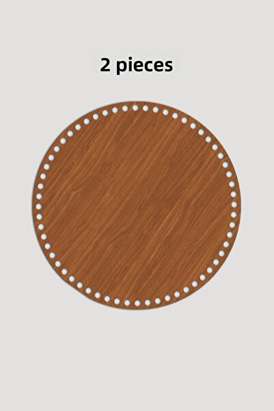 Lucena Ξύλινος Στρογγυλός Δίσκος Καλαθιού Βάση 50 cm 2 Τεμάχια Καρυδιά 3mm