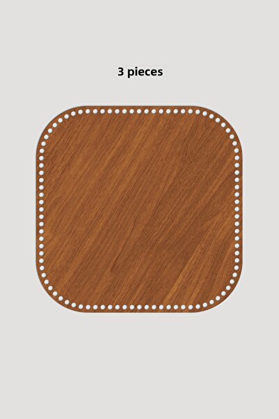 Lucena Ξύλινος Ορθογώνιος Οβάλ Καλάθι Δίσκος Βάσης 31x32 cm 3 Τεμάχια Καρυδιά 3mm