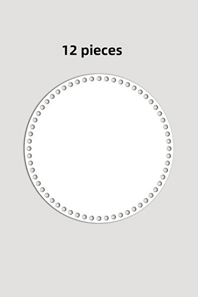 Lucena Ξύλινη Στρογγυλή Βάση Δίσκου Καλαθιού 10 cm 12 Τεμάχια Λευκό 3mm