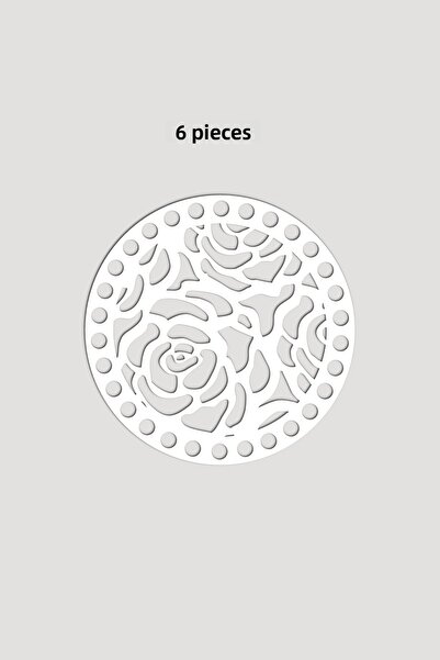 Lucena Ξύλινο Στρογγυλό Μοτίβο Μοντέλο 3 Βάση Δίσκου Καλαθιού 15cm 6 Τεμάχια Λευκό 3mm