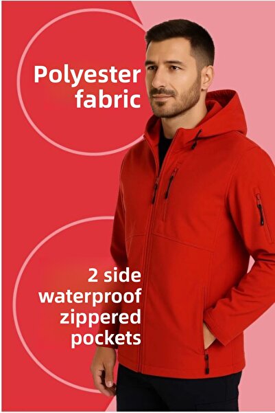 Selçuklu Plus Winter Men's Softshell Jacket - Work Jacket and Coat with 3 Poc...