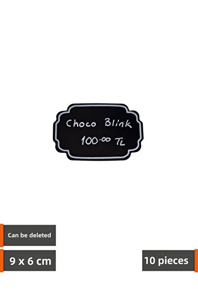 Şeffaf Etiket 10 قطع من الملصقات السوداء القابلة للمسح على شكل سبورة مزخرفة ع...