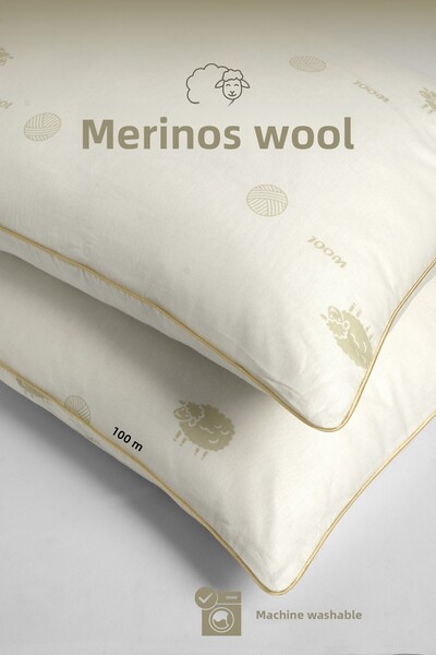 evdehome 1 възглавница от естествена вълна от най-високо качество | Възглавни...