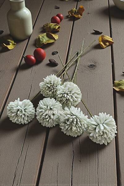 Ekozi Home باقة زهور اصطناعية من 6 زهور أقحوان