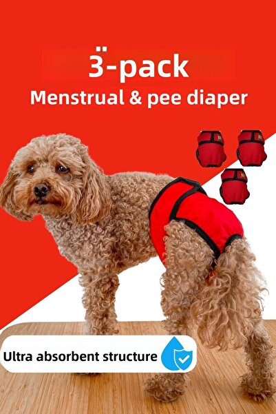 salya store 3-Pack of Advantageous Menstrual Panties & Pee Pads for Female Dogs