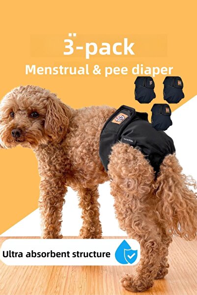 salya store 3-Pack of Advantageous Menstrual Panties & Pee Pads for Female Dogs