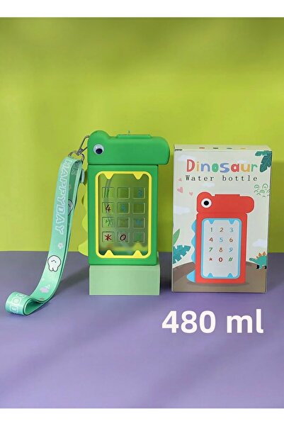 CEZVE HOME Dinosaur Design Water Bottle 480 ml Water Bottle Children's School Water Bottle Portable Flask