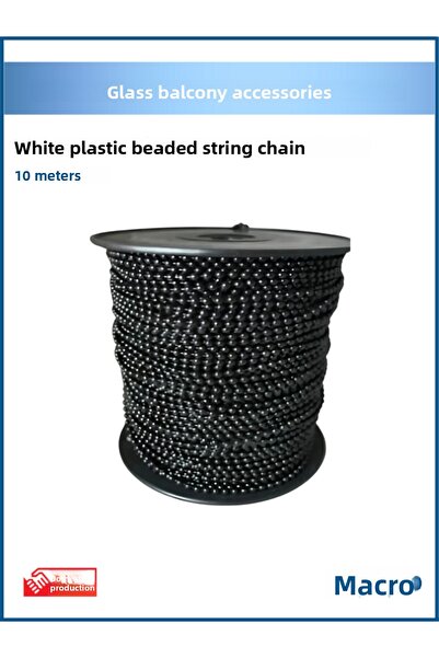 GLASSMAKRO سلاسل حبل بلاستيكية سوداء للشرفات الزجاجية - 10 أمتار