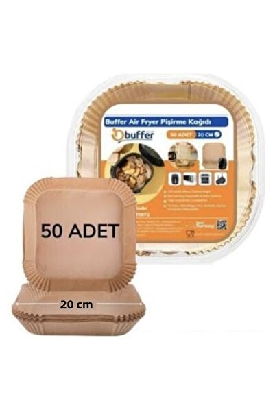 Online Home Market 100 قطعة من ورق الخبز للقلاية الهوائية، نموذج طبق مربع